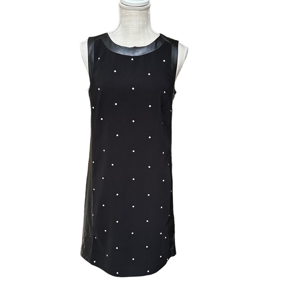 Ann Taylor Black with Pearl Accents‎ and Faux Leather Trim Size: 4